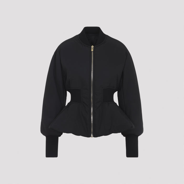 Alaia Nylon Peplum Bomber