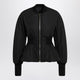 Alaia Black Peplum Bomber Jacket In Wool Blend
