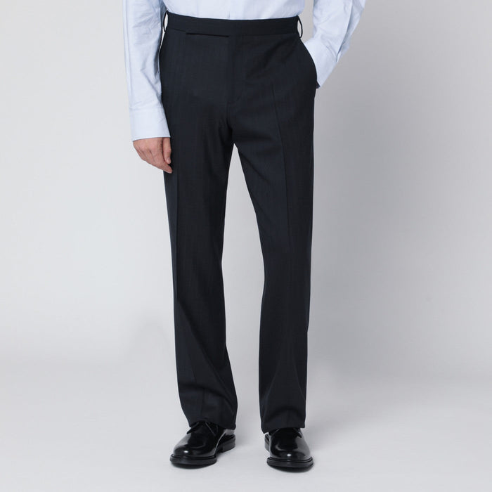 Lardini Blue Wool Blend Trousers