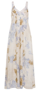 Seventy Beige Floral V-Neck Flared Dress