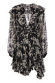Elisabetta Franchi Printed Silk Voile Dress With Ruffles