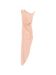 Elisabetta Franchi Beige Draped Asymmetric Slit Dress