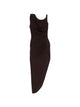 Elisabetta Franchi Dark Chocolate Asymmetric Draped Dress
