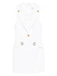 Elisabetta Franchi Double Stretch Crepe Mini Dress With Logo Details
