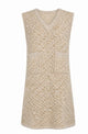 Fabiana Filippi Beige Bouclé V-Neck Dresses