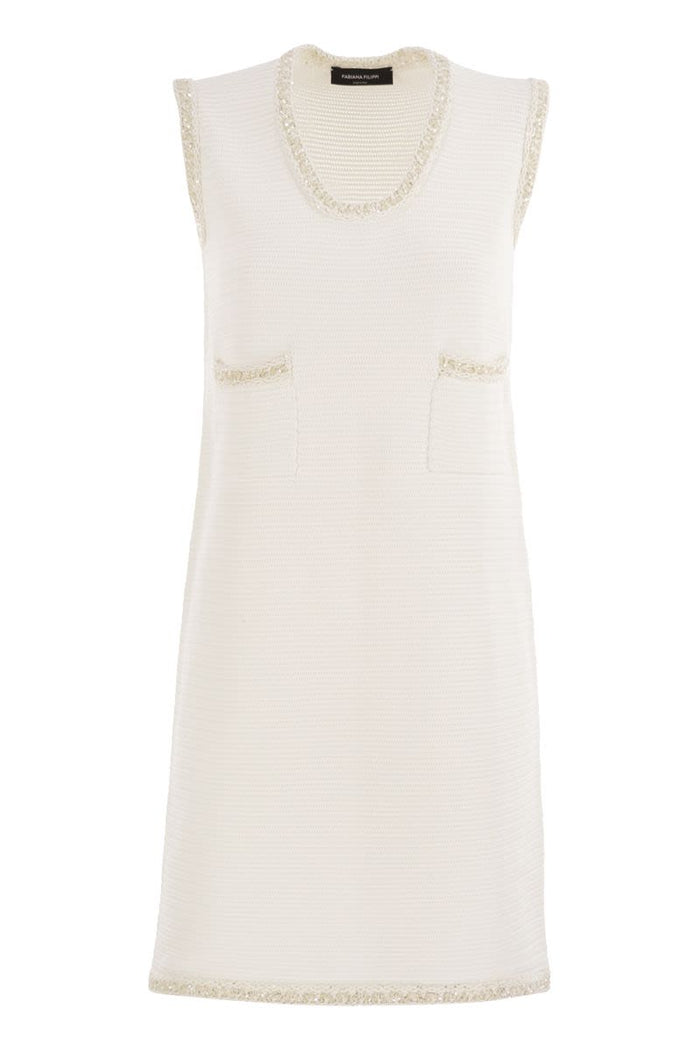 Fabiana Filippi Knitted Mini Dress With Sequin Edging