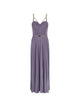 Elisabetta Franchi Purple Metallic Pleated Midi Dress
