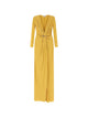 Elisabetta Franchi Yellow Ls Dress Gold Waist Detail