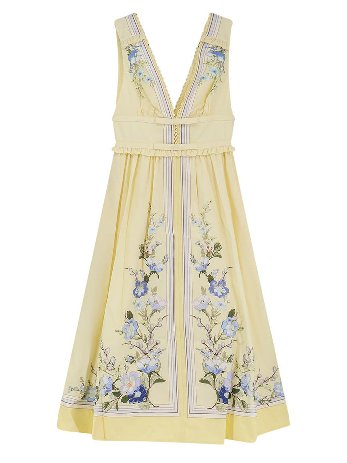 Self-Portrait Floral Cotton Midi Dress