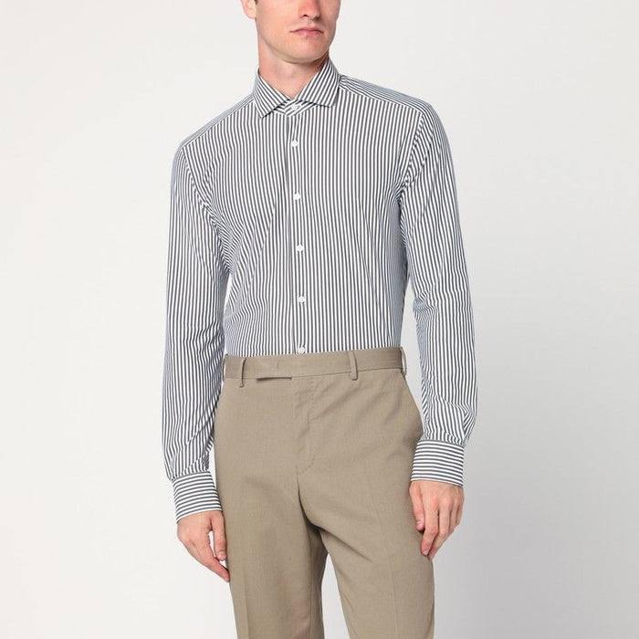 Xacus  White Striped Active Twill Shirt