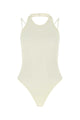 Andreadamo Ivory Stretch Viscose Blend Bodysuit