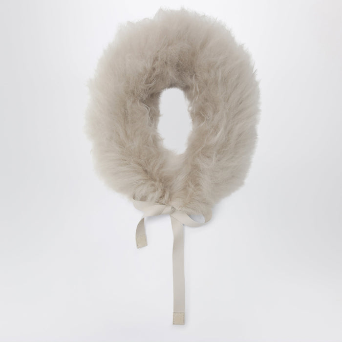 Max Mara The Cube Ivory Shearling Collar