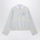 Acne Studios Light Blue/Gray Striped Polo Sweatshirt