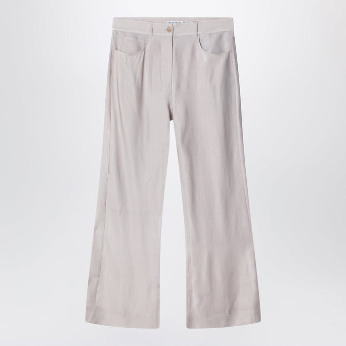 Acne Studios Casual Check Trousers Beige Multi