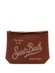Mc2 Saint Barth Aline Scuba Pouch In Solid Brown