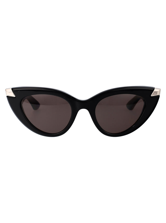 Alexander Mcqueen Black Black Grey Acetate Sunglasses