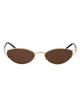 Alexander Mcqueen Gold-Havana-Brown Metal Sunglasses