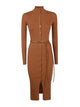 Elisabetta Franchi Brown Viscose Polyamide Knit Dress
