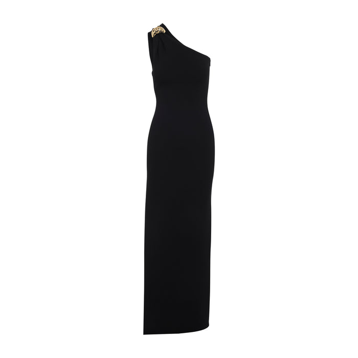 Elisabetta Franchi Black Milano Stitch Viscose Long Dress