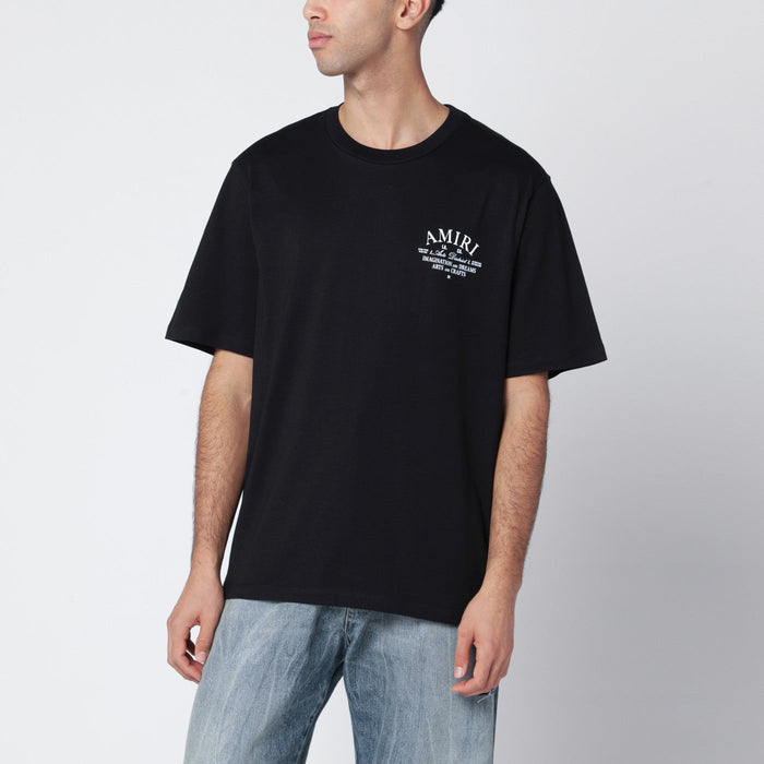 Amiri Black Cotton T-Shirt With Logo Print