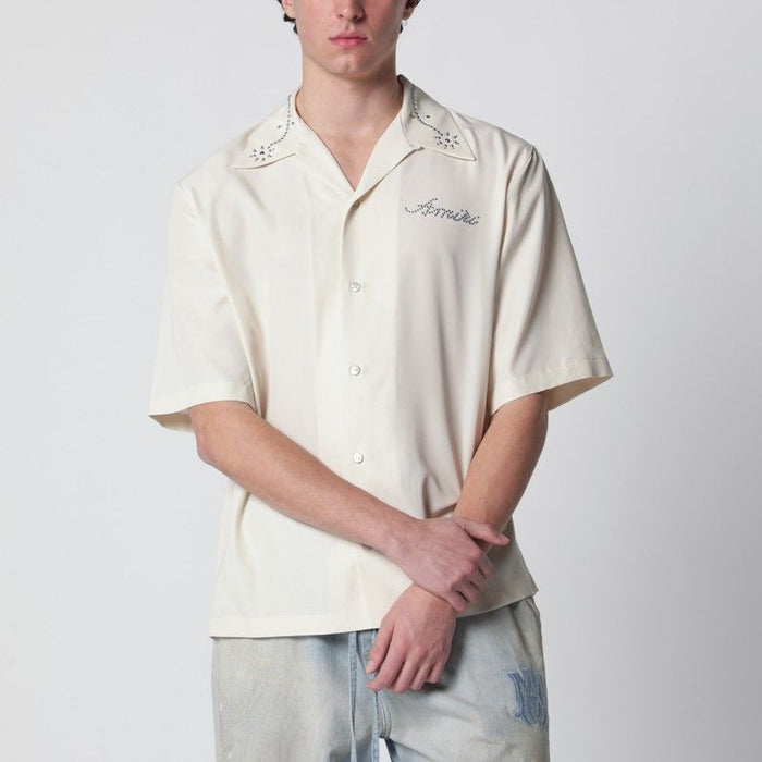 Amiri Ivory Shirt With Stud Embroidery