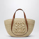 Loewe Eclipse Medium Basket Bag In Raffia And Leather