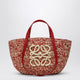 Loewe Eclipse Medium Basket Bag In Raffia And Leather