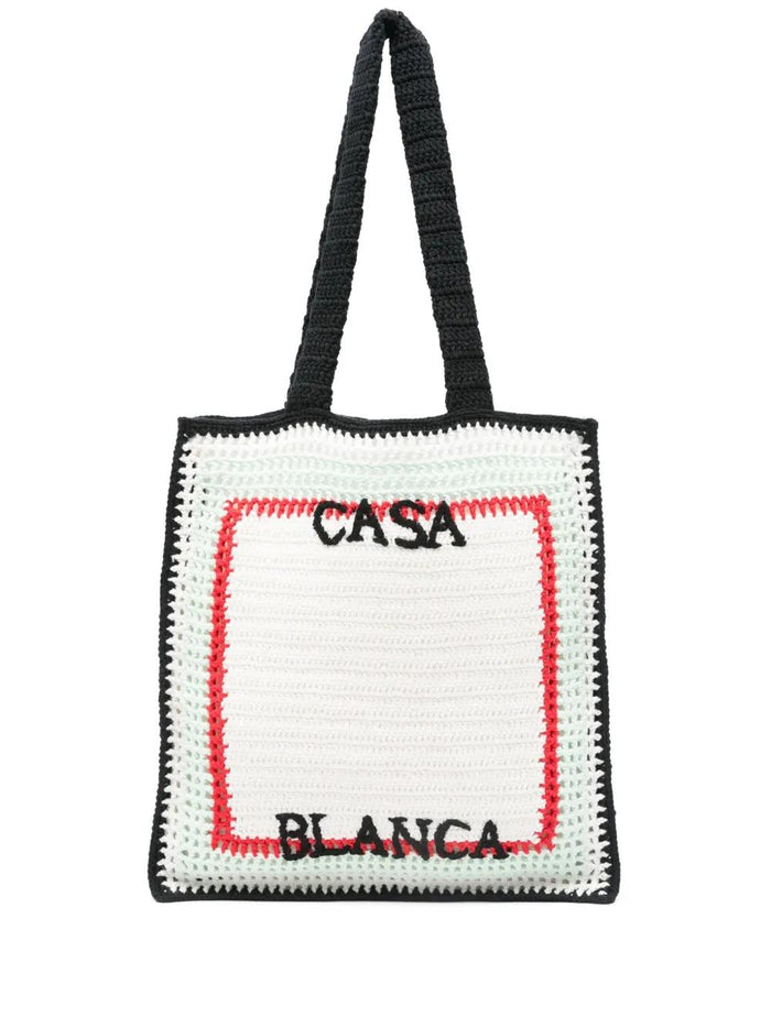 Casablanca White Cotton Handbags