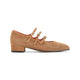 Carel Paris Tan Brown Suede Leather Ariana Split Suede Maryjane Pumps