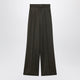 Max Mara Moss Green Wide-Leg Wool Trousers