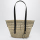Loewe Medium Black Iraca Palm And Leather Braid Basket Bag