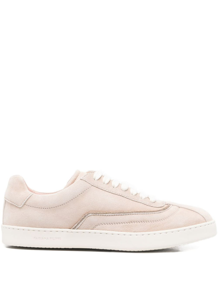 Fabiana Filippi Suede Trainers With Diamond Thread Embroidery