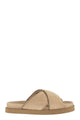 Fabiana Filippi Flat Suede Sandals With Crossed Straps