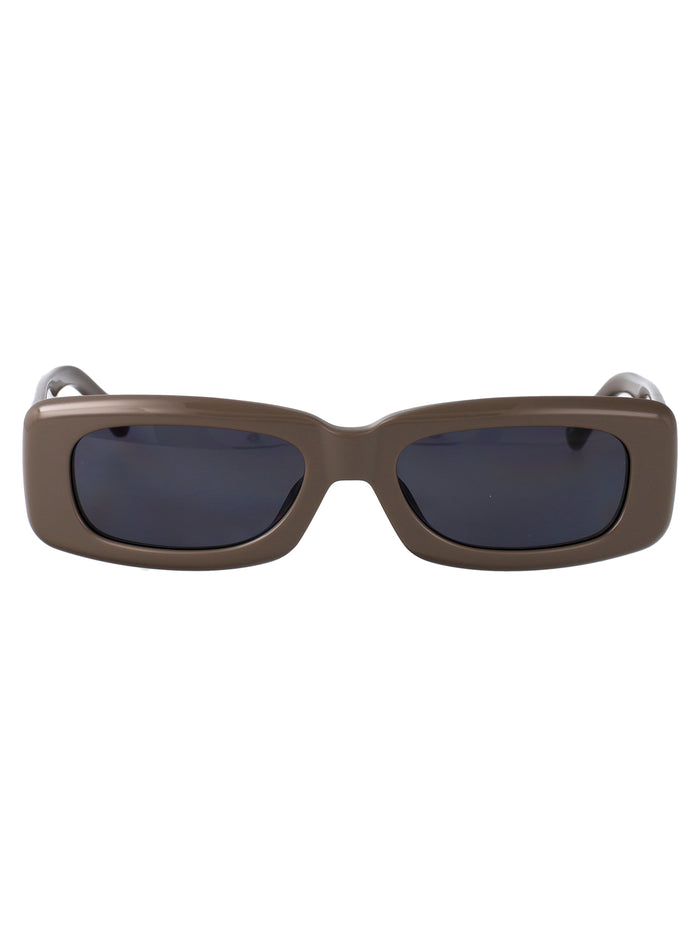 The Attico Taupe/ Silver/ Brown Acetate Sunglasses
