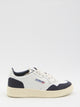 Autry Medalist Low Sneaker In White Leather And Blue Suede