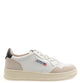 Autry White Beige Black Leather Panelled Sneakers