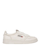 Autry White Leather Logo Embroidery Perforated Flat Shoes