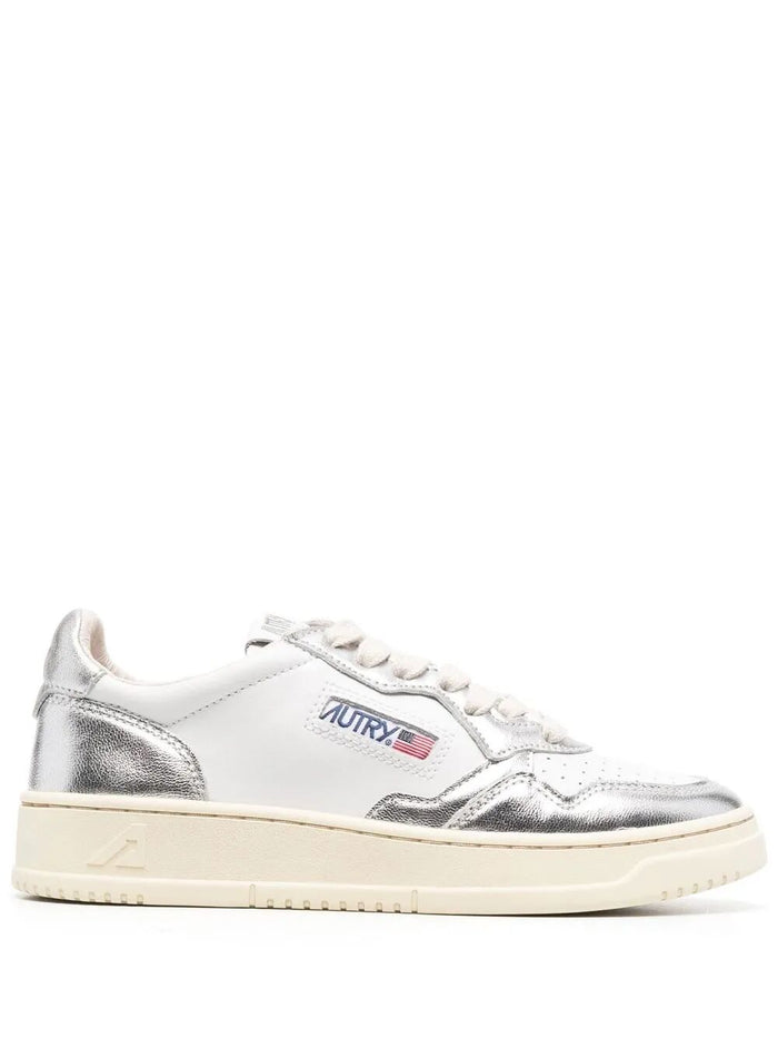 Autry "Medalist Low" Mirror Leather Sneakers