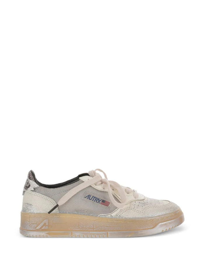 Autry "Super Vintage Low Woman" Mesh Leather Sneakers