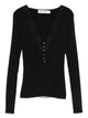 Self-Portrait Black Button Front Sweater