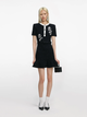 Self-Portrait Self-Portrait Back Crepe Mini Dress With Pink Faux Fur Hem