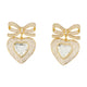 Self-Portrait Bow Crystal Heart Earrings