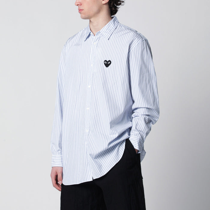 Comme Des Garçons Shirt Light Blue Striped Cotton Shirt