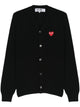 Comme Des Garçons Play Neck Cardigan Red Emblem