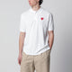 Comme Des Garçons Shirt White Red Heart Cotton Polo Shirt