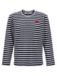 Comme Des Garçons Play Logo Patch Stripes T-Shirt