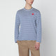 Comme Des Garçons Navy/White Striped Cotton Longsleeve Top