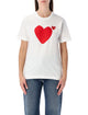 Comme Des Garçons Play Comme Des Garçons Play White Cotton T-Shirt With Double Heart