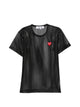 Comme Des Garçons Play T-Shirt Red Emblem Mesh Red Heart