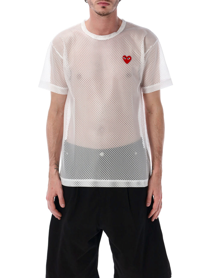 Comme Des Garçons Play Comme Des Garçons Play Mesh T-Shirt With Red Heart